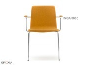 Fauteuil empilable Inga 5685, assise tissu ou simili cuir
