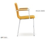 Fauteuil empilable Inga 5685, assise tissu ou simili cuir