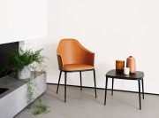 Fauteuil d'attente Léa assise cuir et table basse Lea bois