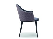 Fauteuil Lea, tapissé , pied métal conique noir 