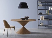 Chaise de réunion Lea, dos placage bois assorti à la table ronde