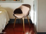 Fauteuil Lore, 4 pieds bois
