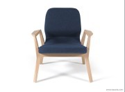 Fauteuil avec accoudoirs Oblique structure chêne clair