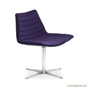 Fauteuil lounge pivotant Cover, piètement en croix chromé
