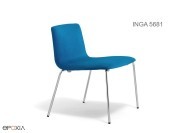 Fauteuil Lounge Inga 5681, assise tissu ou simili cuir