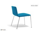 Fauteuil Lounge Inga 5681, assise tissu ou simili cuir