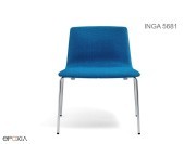 Fauteuil Lounge Inga 5681, assise tissu ou simili cuir