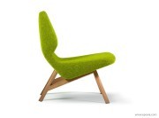Chaise lounge Oblique, structure chêne nature