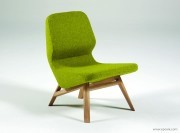 Fauteuil lounge Oblique  structure chêne foncé