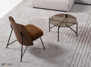 Fauteuil design Tinker, dossier en bois