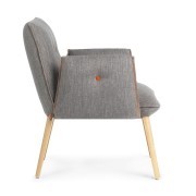 Fauteuil lounge Soda tissu gris