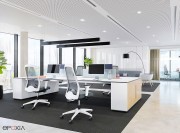 Fauteuils opératifs Every, structure blanche polyamide et dossier résille