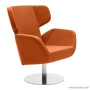 Fauteuil orange pied pivotant acier inox Cosy