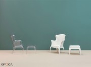 Fauteuil et otoman Pasha transparent ou opaque