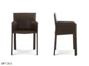 Fauteuil en cuir Moka Pasqualina