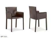 Fauteuil en cuir Moka Pasqualina