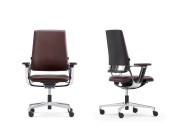 Fauteuil de travail Connex 2, dossier moyen, finition cuir pleine fleur