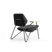 Fauteuil design Polygon Outdoor, pieds et assise noirs