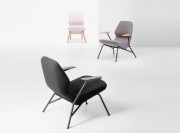 Fauteuils Lounge Oblique, piètement métal