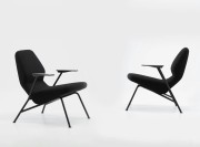 Fauteuils Lounge Oblique, piètement métal