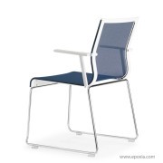 Fauteuil visiteur Stick résille bleue