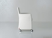 Fauteuil cuir avec roulettes Web longue