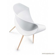 Fauteuil réunion Little Perillo pieds bois