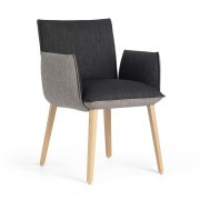 Fauteuil de réunion bicolore pieds bois Soft