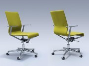 Siège pivotant Stick Executive, structure polie assise tissu