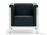 Fauteuil Tasso en cuir noir