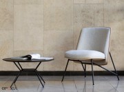 Fauteuil design Tinker, dossier en bois