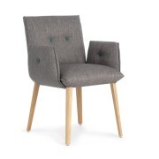 Fauteuil reunion Soda pieds bois