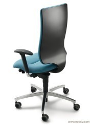 Fauteuil de bureau Intouch, coque noire, accoudoirs réglables