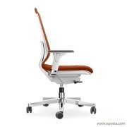 Siège de travail orange Pyla, coque gris clair
