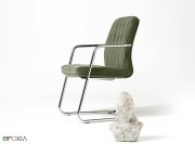 Fauteuil visiteur Artù, pied luge