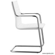 Fauteuil visiteur luge Class T cuir blanc