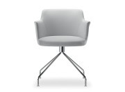 Fauteuil visiteur Cuore 4 branches chromées