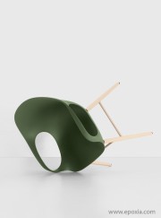 Fauteuil visiteur collection Elephant vert olive avec coussin amovible