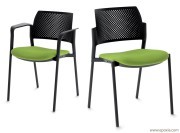 Fauteuil visiteur Kyos assise tapissée et dossier polypropylène