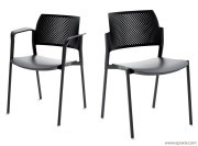 Chaise visiteur 4 pieds polypropylène noir