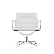 Fauteuil de réunion Valea Lounge, pivotant, dossier bas, revêtement cuir