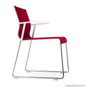 Fauteuil visiteur Stick tissu rouge