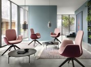 Fauteuil pivotant Ellie Pro pour attente, pieds bois