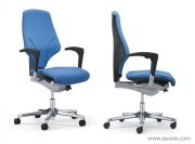 Fauteuils de travail Giroflex 64 en tissu bleu