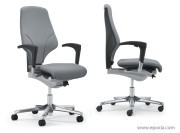 Fauteuil bureau tissu gris Giroflex 64
