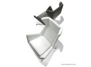 Fauteuils Free cuir blanc et noir