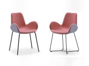 Fauteuil Dalia, dossier standard, piètement métal