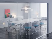 Fauteuils de réunion 4 branches avec assise tapissée Cappa
