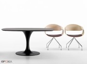 Fauteuils de réunion pivotant ou fixe Bohème, pied araignée