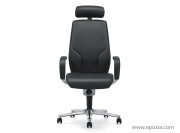 Fauteuil de direction en cuir avec appui-tête